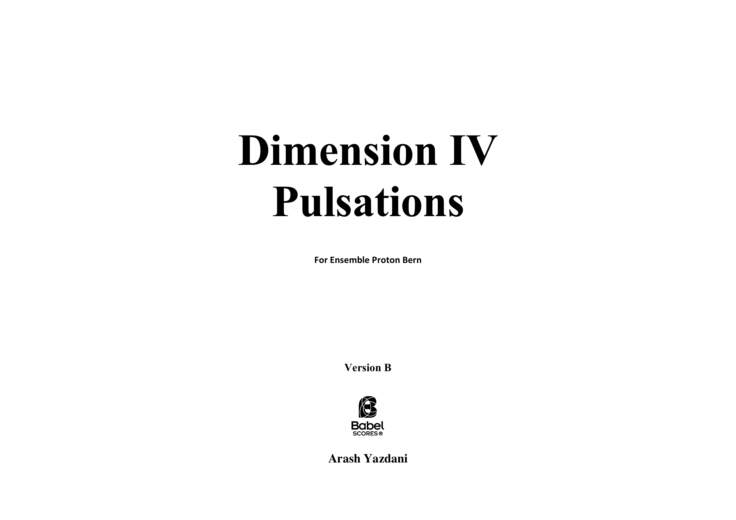 Dimension IV Version B A3 z 3 1 737